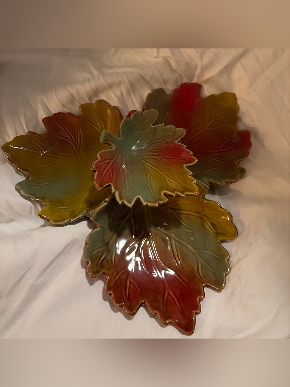 Tii Collections Maple Leaf Server Condiment Candy Dish Autumn Thanksgiving Fall